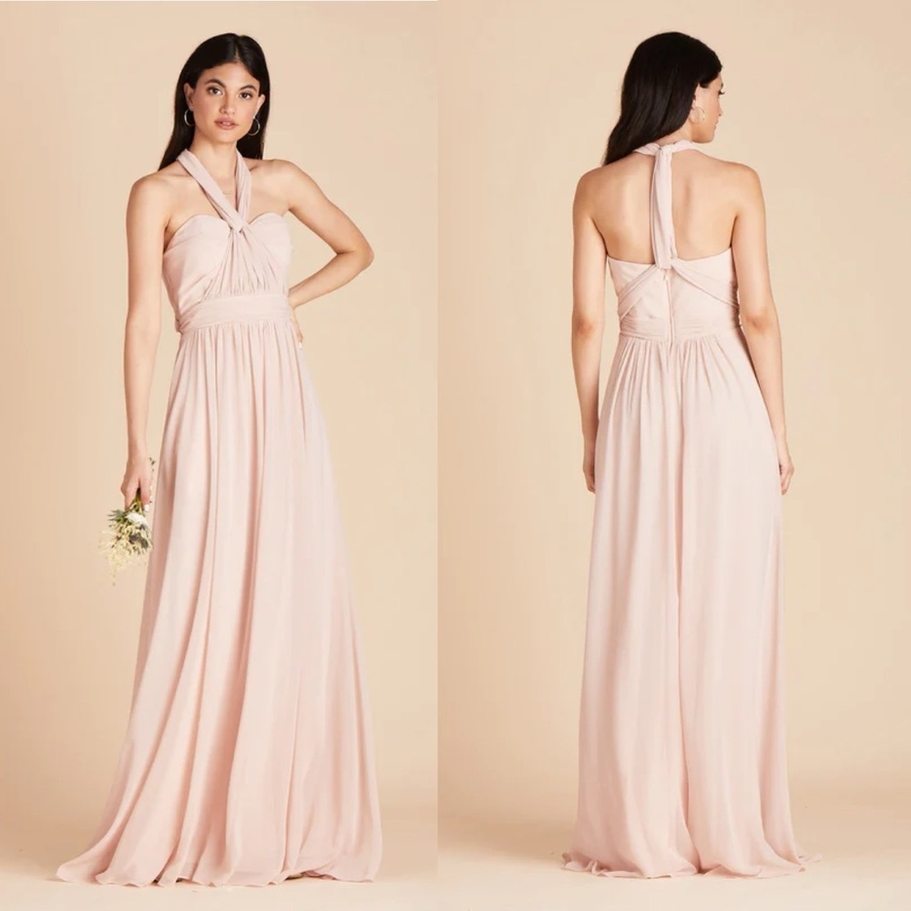 NEW Birdy Grace GRACE CONVERTIBLE DRESS CHIFFON PALE BLUSH Size Large